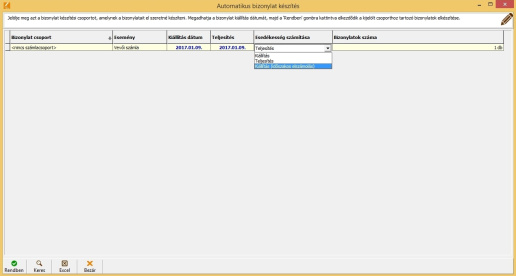 Bizonylat generálás sablonból